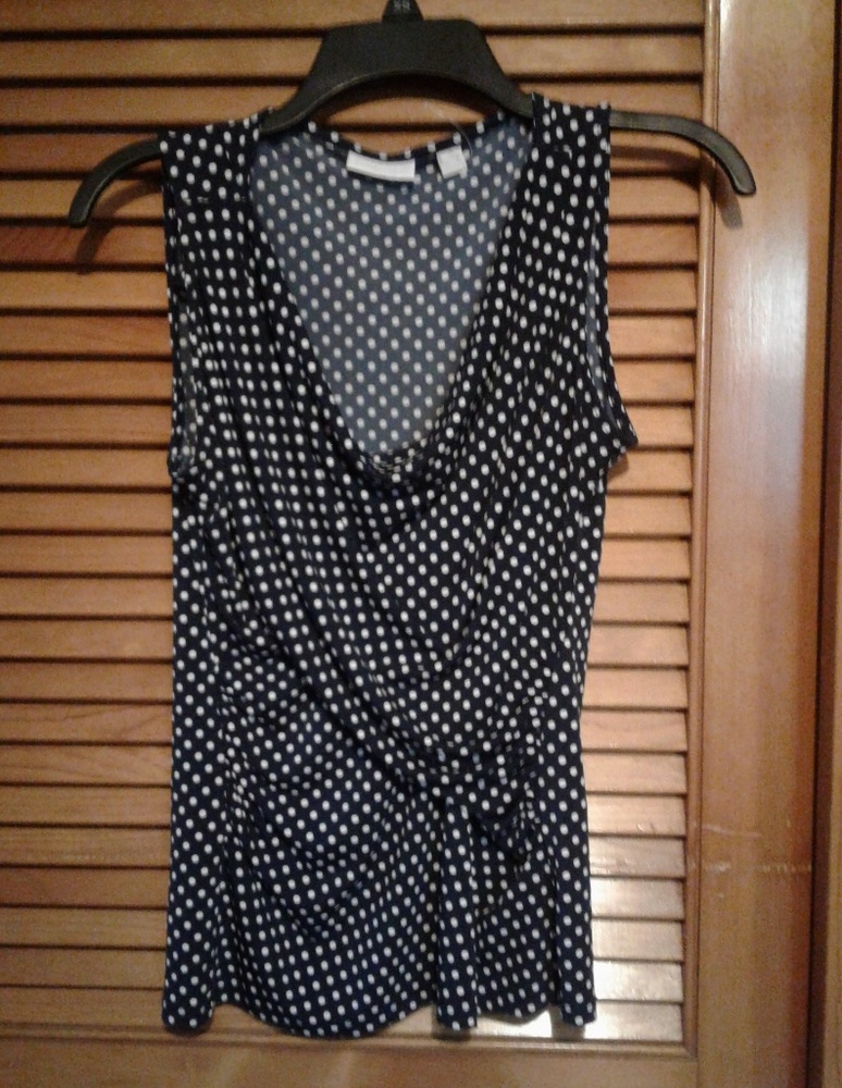 Navy Blue Tank with white poka dots